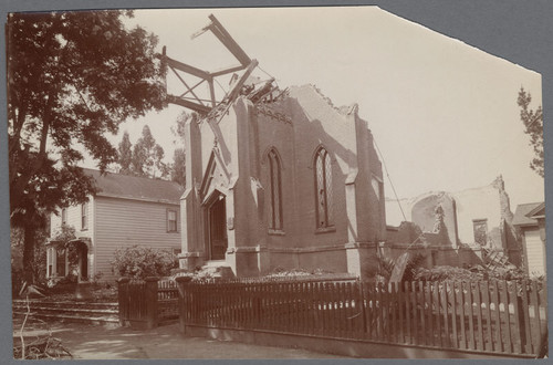 Earthquake Damage, Methodist Episcopal Church, Santa Clara, 1906