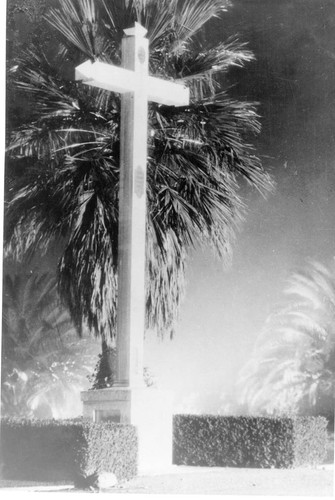 Encased Mission Santa Clara Cross located in front of Mission Church