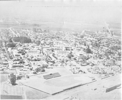 Aerial view of University of Santa Clara, c. 1931