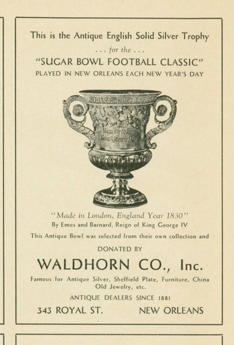 Sugar Bowl Annual Classic Page 42 Trophy Advertisement