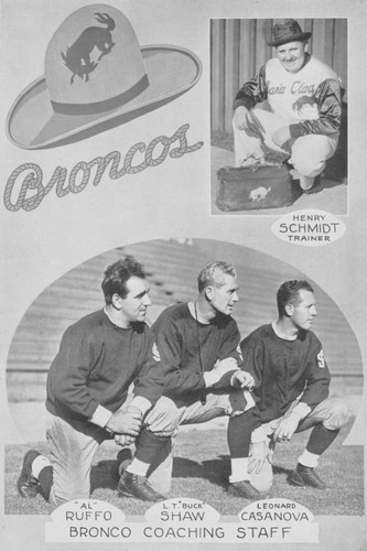 1938 Bronco Logo Santa Clara vs Texas A&M