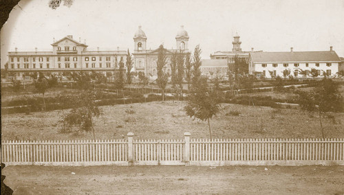 Frontage View of Santa Clara College, c. 1865