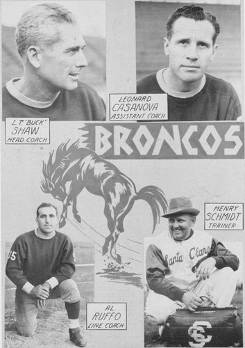 1940 Bronco Logo Santa Clara vs University of San Francisco