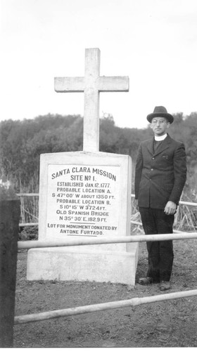 Mission Santa Clara Cross at Spanish Bridge, 1934