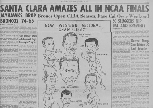 1952 NCAA Santa Clara Amazes in NCAA Finals