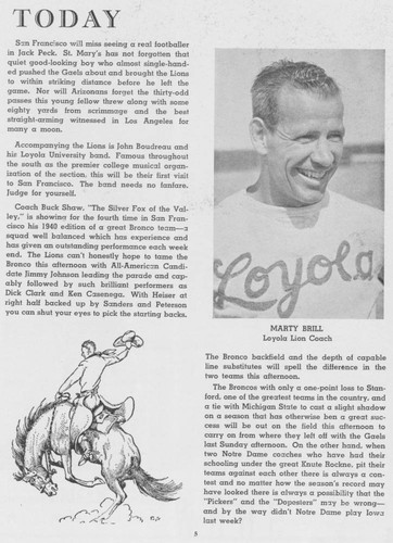 1940 Bronco Logo Santa Clara vs Loyola