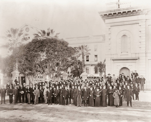 Group portrait in celebration of Santa Clara College Golden Jubilee, June 5, 1901