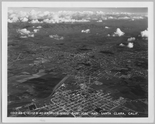 [Aerial View of] San Jose and Santa Clara, Calif., 1940