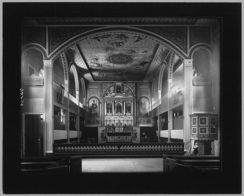 [Interior of] Santa Clara Mission, 1896