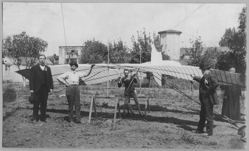 John J. Montgomery by his glider, "Santa Clara," 1905