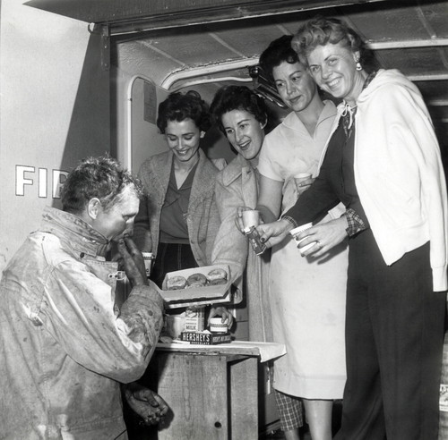 Women's Club and firefighter, 1960