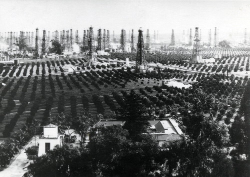 Aerial of Matern property and oil fields