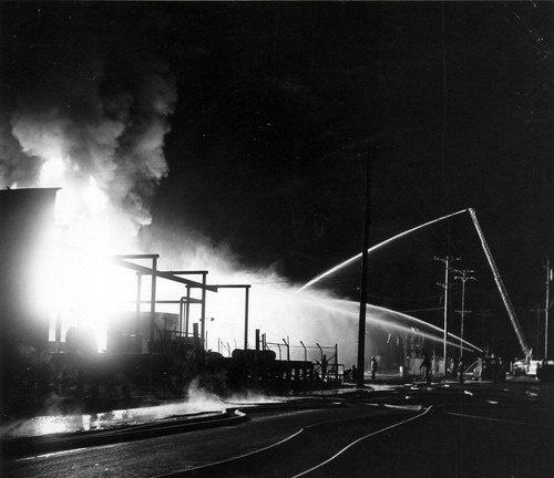 Fighting Powerine Oil Fire, 1960