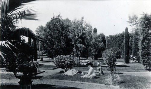 Nimock family members in garden