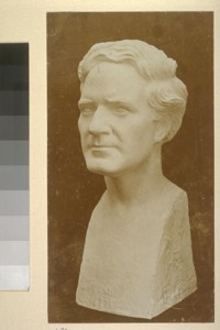 [Photograph of sculptural portrait of Herman George Scheffauer by unidentified sculptor.]