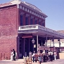 Old Sacramento. View of the Heywood Building before reconstruction on 2nd Street, east side between J and K Streets
