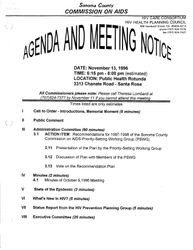 Agenda and meeting notice--November 13, 1996