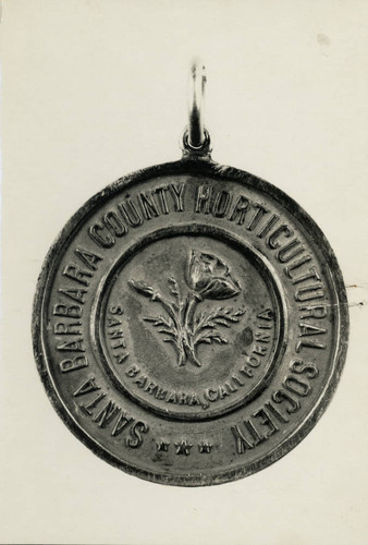 Santa Barbara Horticultural Society medallion