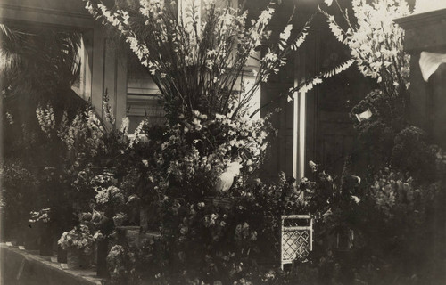 A large arrangement of flowers