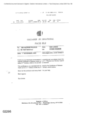 Gallaher International[Memo from Sue James to George Pouros regarding Certificate of Release made out of CT Tobacco Ltd]
