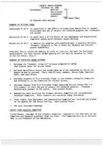 USC Faculty Senate minutes, 1981-11-18