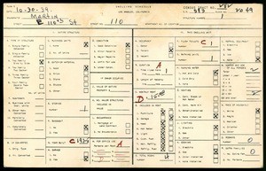 WPA household census for 110 EAST 110TH STREET, Los Angeles County