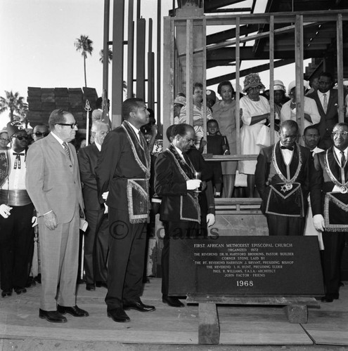 Cornerstone laying ceremony, Los Angeles, 1968