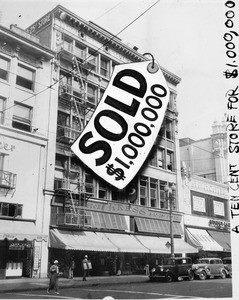 Kress 5-10-25 Cent store sold for one million dollars, Los Angeles, 1935
