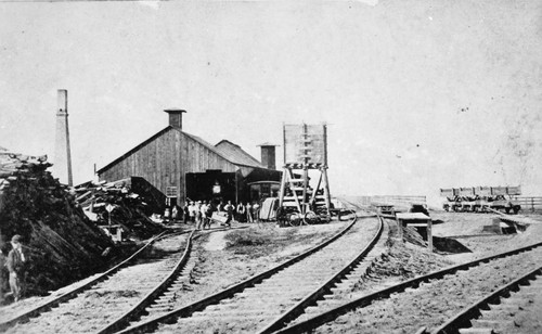 First terminus of the Transcontinental Railroad at foot of Pacific Ave., Alameda [picture]