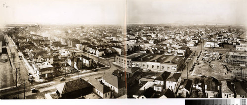 Looking SW from 13th and Poplar Streets (from top of Shredded Wheat Biscuit Co. factory), January 10, 1940 [picture] : panorama of West Oakland