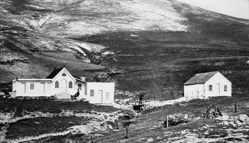 Joaquin Miller's home [picture] : "The Abbey" and other buildings erected on "The Hights"