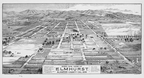 Birds-eye view of Elmhurst [picture] : Alameda County, Cal. 1896