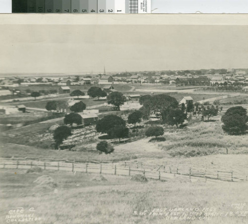 East Oakland, 1868 [picture] : southwest from 16th St., 17th St., 18th Ave., Oakland, Calif