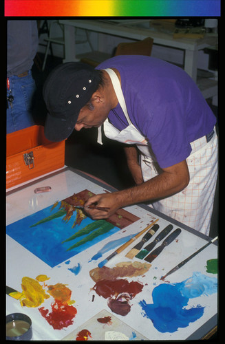 Artist Making a Monoprint