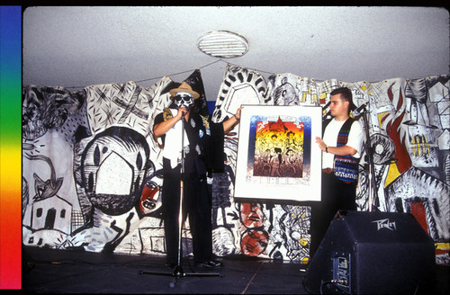 Day of the Dead Performers Exhibiting a Day of the Dead Silkscreen