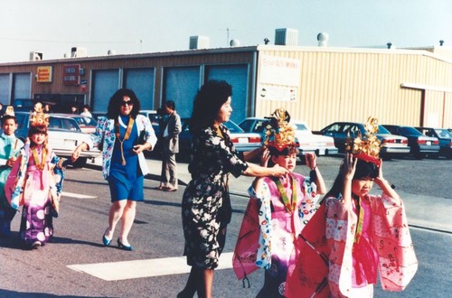 Parade honoring the anniversary of the Buddhist Church, Visalia