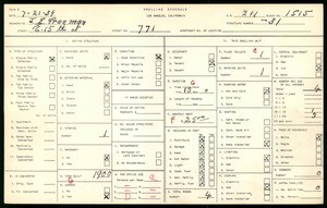 WPA household census for 771 EAST 15TH STREET, Los Angeles