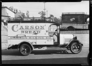 Carson Bread Co. truck at Barbara M. Bakery, 3545 Pasadena Avenue, Los Angeles, CA, 1934