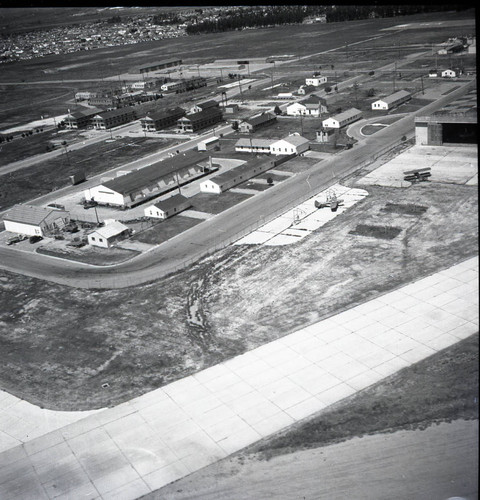 Aerial view of the air field at Fort Ord