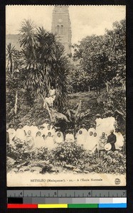 Students gathering outdoors, Madagascar, ca.1920-1940