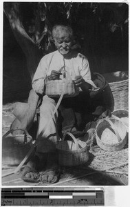 Portrait of a basketmaker, Mexico, ca. 1946