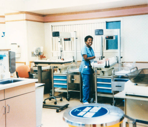 Nurse in hospital maternity ward