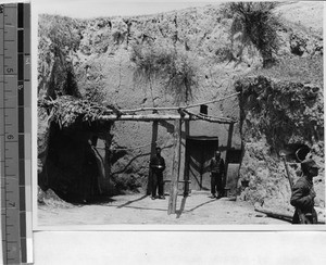 Entrance to cave mosque in Ts'ui Ti P'o, Gansu, China, 1936