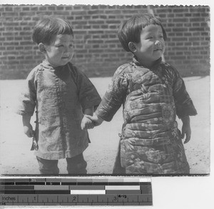 Two orphans at Fushun, China, 1936