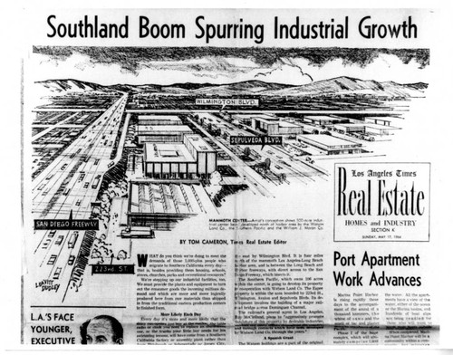 Newspaper announcing Watson Industrial Center