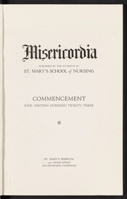 Misericordia: St. Mary's School of Nursing yearbook