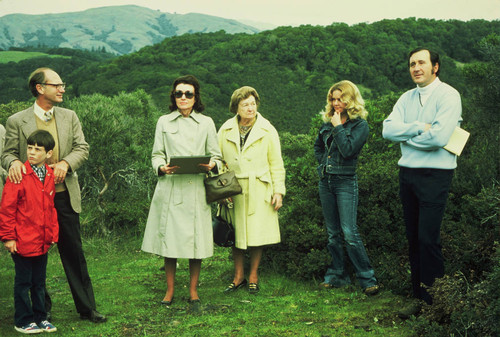 Ceremony marking the dedication of Pam’s Blue Ridge, within Cascade Canyon Open Space Preserve, Fairfax, Marin County, March 23, 1975 [photograph]