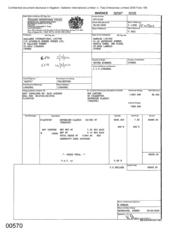 [Invoice from Atteshlis Bonded Stores Ltd on behalf of Gallaher International Limited to Namelex Limited for Sorvereign Classic]