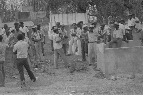 Men in cemetery , San Basilio de Palenque, Colombia, 1977