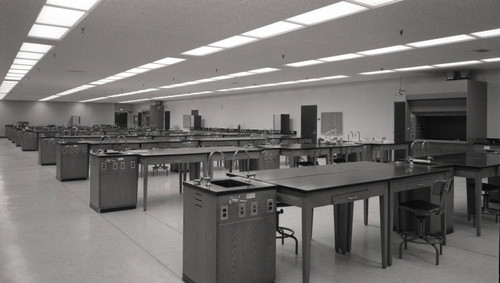 Science Complex laboratory on Pepperdine University's Malibu campus, circa 1973